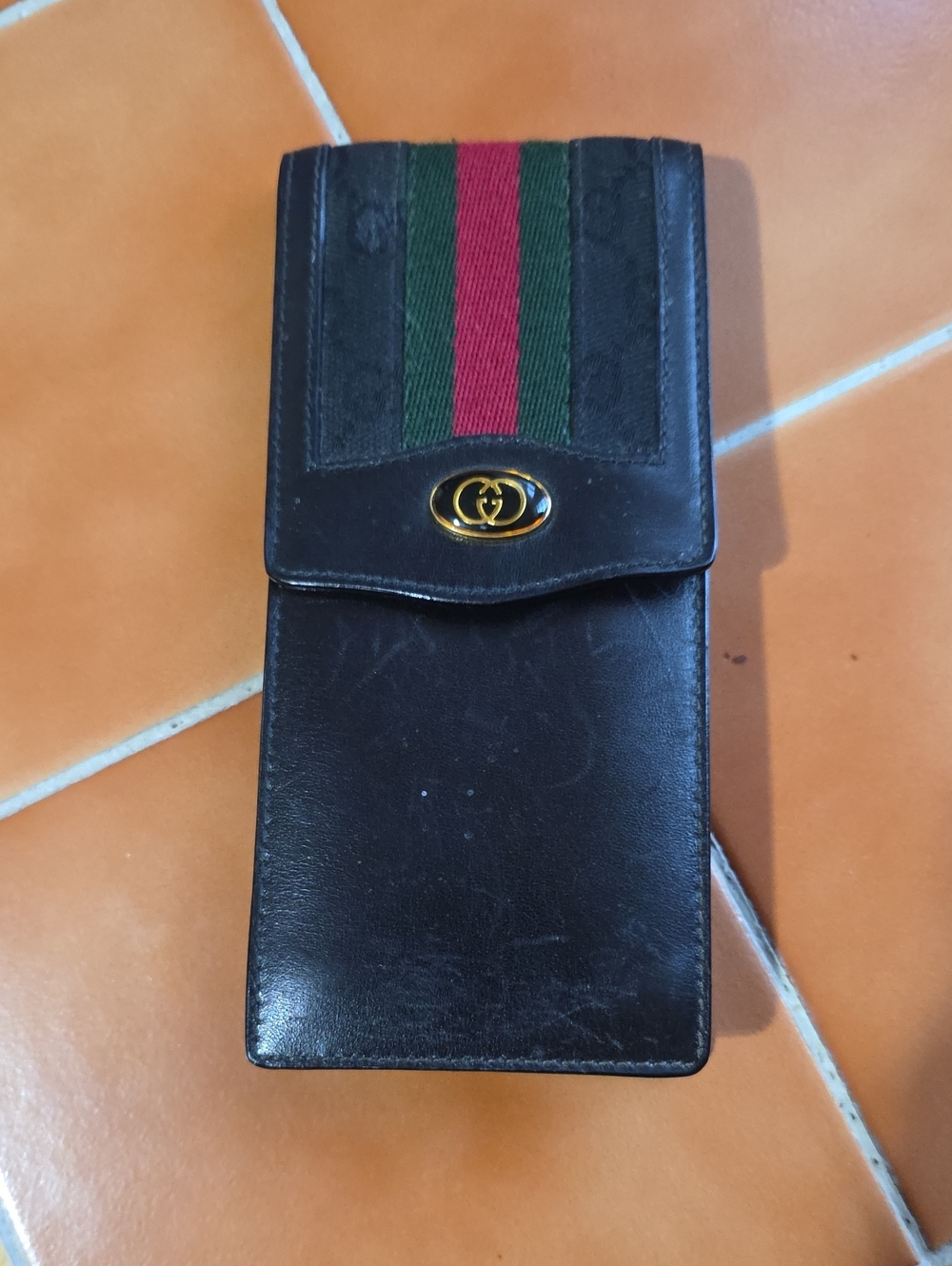 GUCCI AUTHENTIC SHERRY LINE EYEGLASS CASE GOOD PRELOVED CONDITION